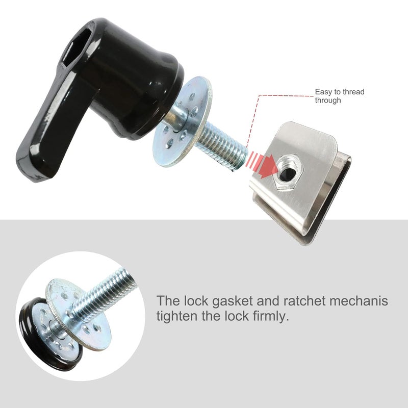 MOCODUO Saddlebag Lever Lock Fastener Bolt Nut Mounting Hardware, Heavy Duty Anti-Theft Saddle Bag Screw Bolts Kits Fits for Harley Touring Road Street Glide Ultra Electra Road King Softail 1992-Later Silver - Image 2